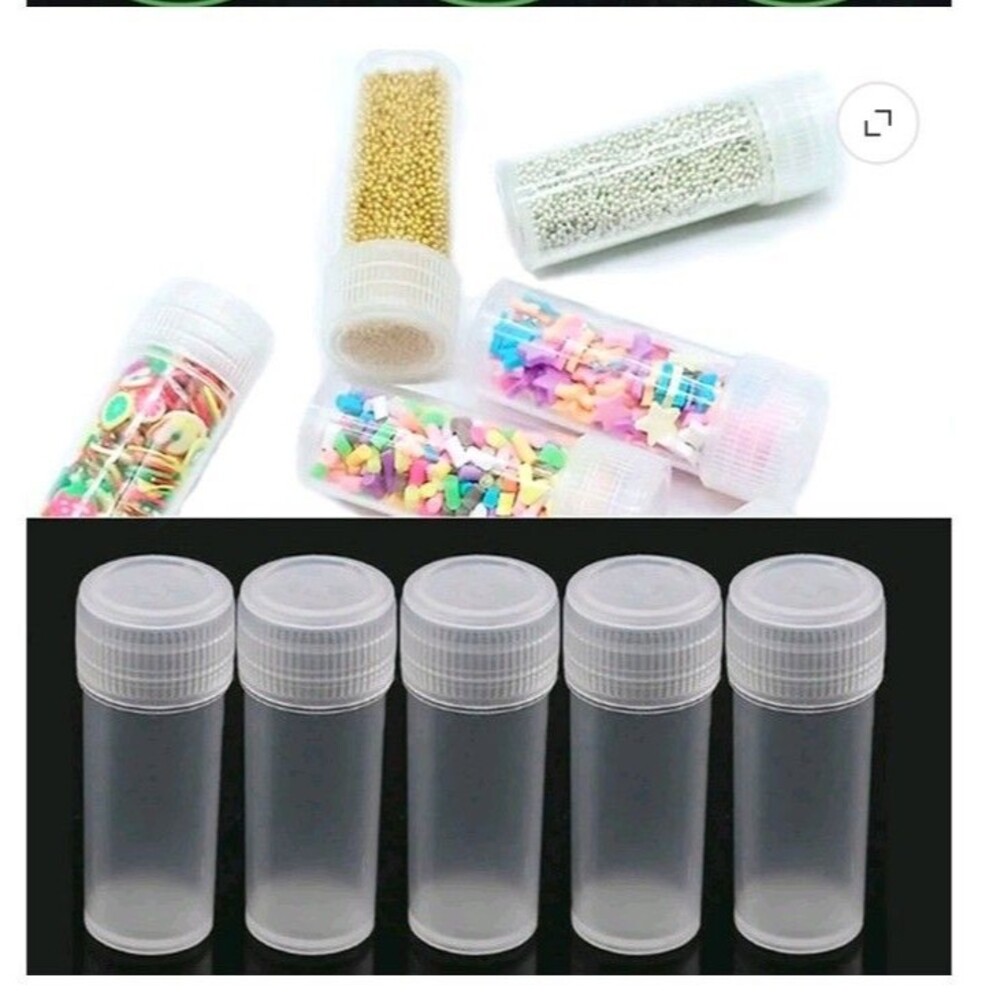 50Pcs Empty Mini Tube Bottle Tiny Clear Plastic Sample Container Storage Jar 5ml
